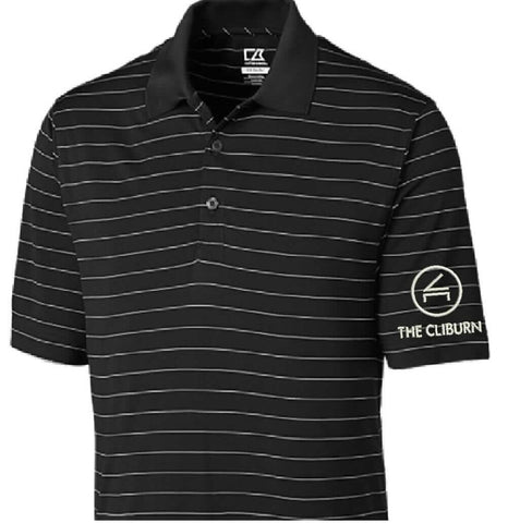 Cliburn Polo Shirt, Black & White Striped