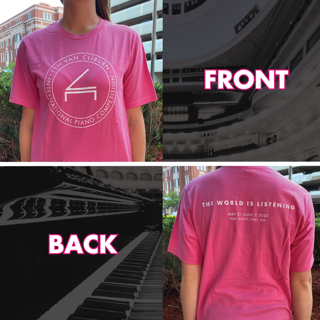 T-Shirt, 2025 Cliburn Competition, Pink