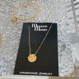 Necklace with Disc Charm, Gold